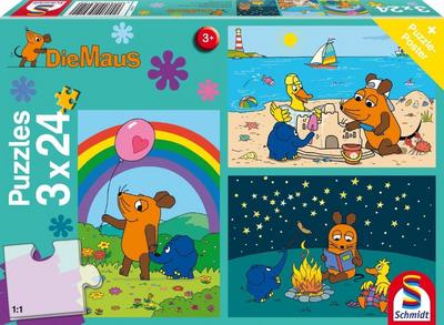 Die Maus: Gute Freunde. 3 x 24 Teile Puzzle