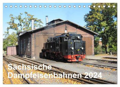 Sächsische Dampfeisenbahnen 2024 (Tischkalender 2024 DIN A5 quer), CALVENDO Monatskalender