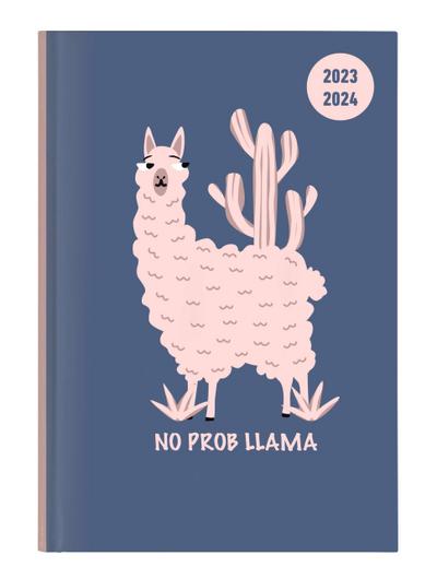 Collegetimer Llama 2023/2024 - Schüler-Kalender A5 (15x21 cm) - Lama - Day By Day - 352 Seiten - Terminplaner - Notizbuch - Alpha Edition