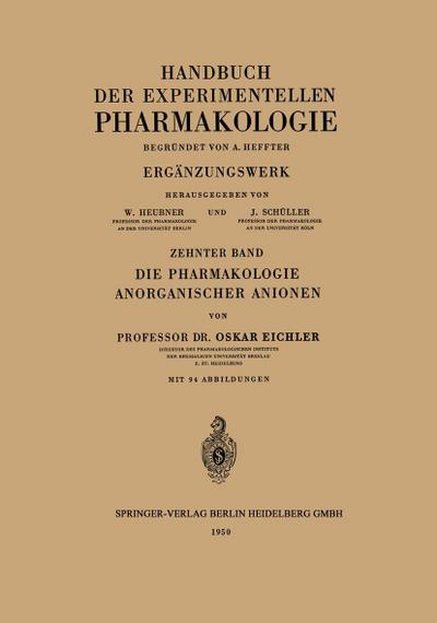 Die Pharmakologie Anorganischer Anionen