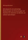 Mikroskopische und anderweitige Beobachtungen und 