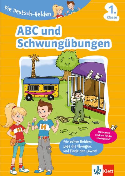 Klett Die Deutsch-Helden ABC und Schwungübungen 1. Klasse: Grundschule (mit Stickern)