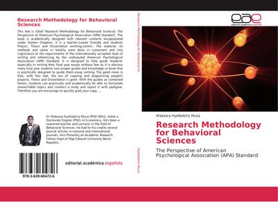 Research Methodology for Behavioral Sciences