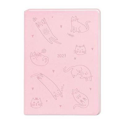 Terminplaner Lederlook 2027 Rosa