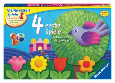 Ravensburger 21417 - 4 erste Spiele - Spielesammlung für die Kleinen - Spiele für Kinder ab 3 Jahren, Brettspiele für 2-6 Spieler - Farbwürfel
