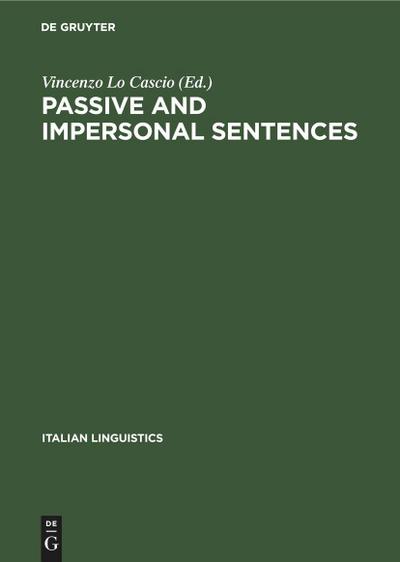 Passive and impersonal sentences