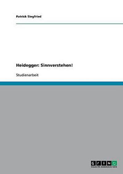 Heidegger: Sinnverstehen!