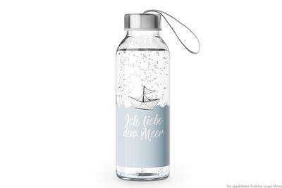 Trinkflasche ’Ich liebe das Meer’