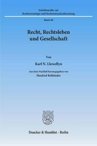 Recht, Rechtsleben und Gesellschaft.