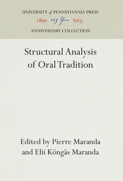 Structural Analysis of Oral Tradition