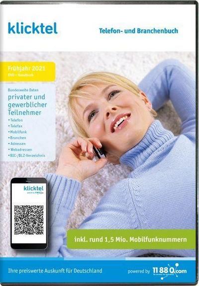 klicktel Telefon- und Branchenbuch Frühjahr 2021, 1 DVD