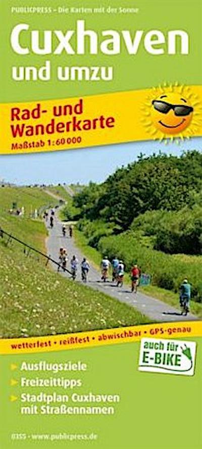 PUBLICPRESS Rad- und Wanderkarte Cuxhaven und umzu (mit Stadtplan)