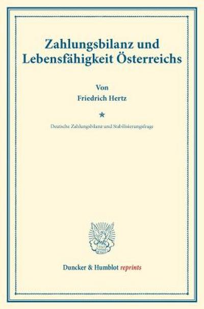 Zahlungsbilanz und Lebensfähigkeit Österreichs.