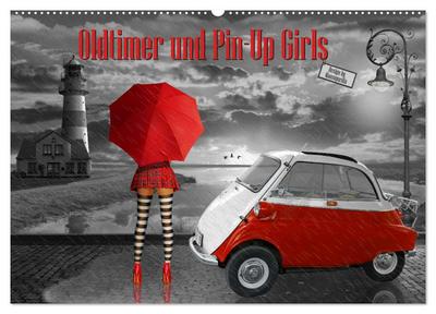 Oldtimer und Pin-Up Girls by Mausopardia (Wandkalender 2026 DIN A2 quer), CALVENDO Monatskalender