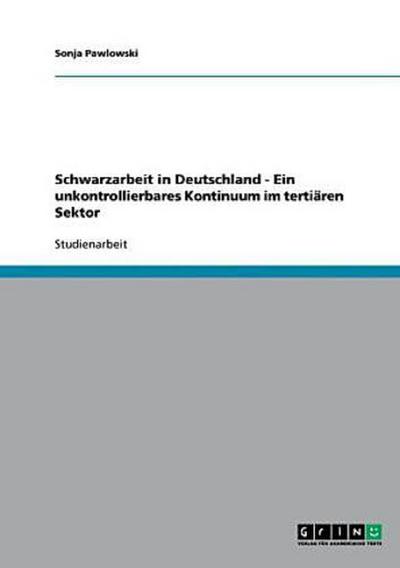 Schwarzarbeit in Deutschland - Ein unkontrollierbares Kontinuum im tertiären Sektor