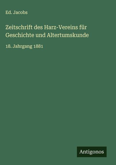 Zeitschrift des Harz-Vereins für Geschichte und Altertumskunde