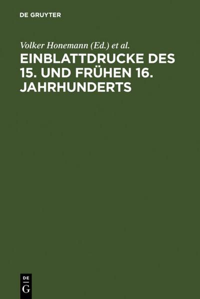 Einblattdrucke des 15.und frühen 16.Jahrhunderts