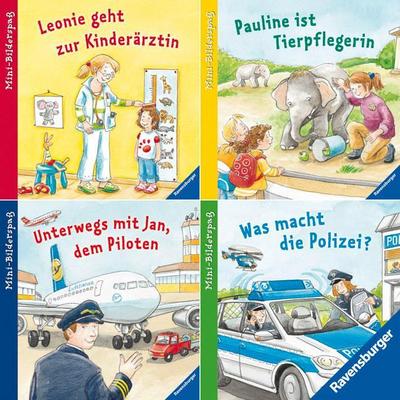Ravensburger Mini-Bilderspaß 45 - Wer macht was? Spannende Berufe (4er-Set)