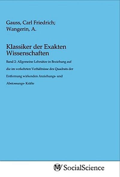 Klassiker der Exakten Wissenschaften