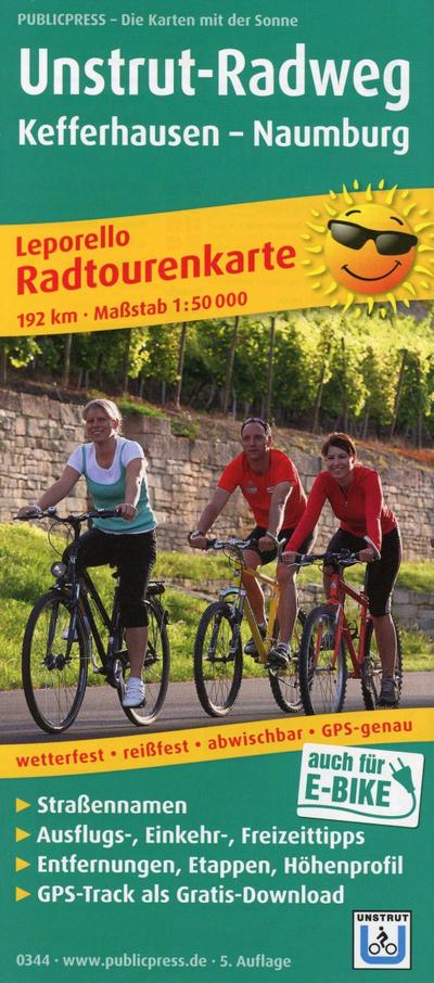 Unstrut-Radweg, Kefferhausen - Naumburg 1 : 50 000