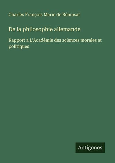 De la philosophie allemande