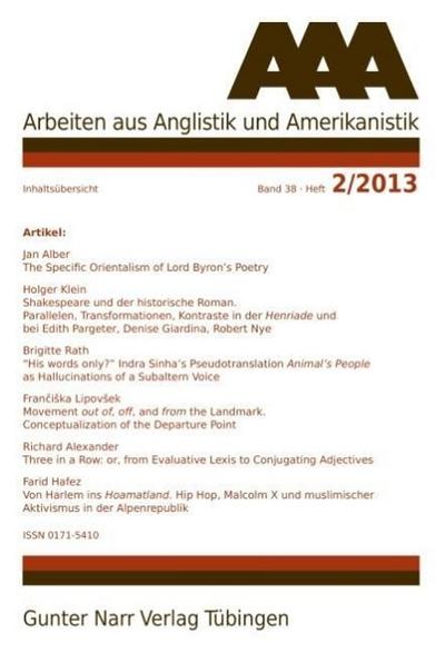 AAA Arbeiten aus Anglistik und Amerikanistik 2013 Heft 2