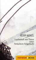 Landschaft mit Tieren unter Sträuchern hingeduckt