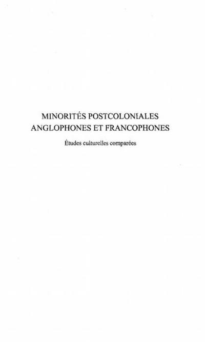 Minorites postcoloniales anglophones et