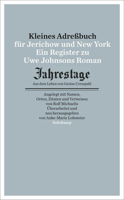 Kleines Adressbuch für Jerichow und New York