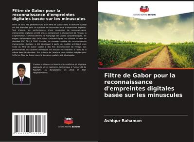 Filtre de Gabor pour la reconnaissance d’empreintes digitales basée sur les minuscules