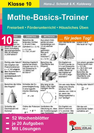 Mathe-Basics-Trainer / 10. Schuljahr Grundlagentraining für jeden Tag!