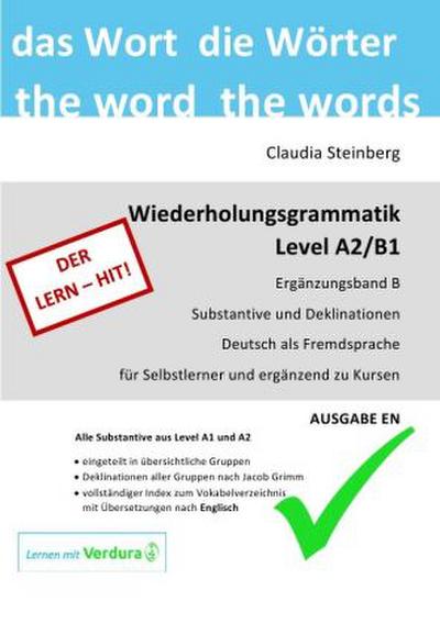 DaF - Wiederholungsgrammatik A2/B1 - Ergänzungsband B - Substantive und Deklinationen - Ausgabe EN