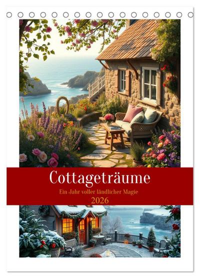 Cottageträume - Ein Jahr voller ländlicher Magie (Tischkalender 2026 DIN A5 hoch), CALVENDO Monatskalender