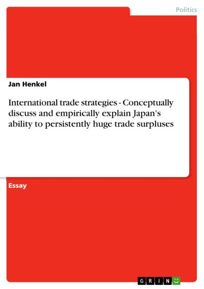International trade strategies - Conceptually discuss and empirically explain Japan’s ability to persistently  huge trade surpluses