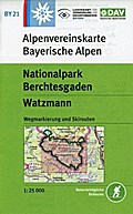 Nationalpark Berchtesgaden, Watzmann: Wegmarkierungen - Topographische Karte 1:25000: Wegmarkierung und Skirouten. Naturverträgliche Skitouren (Alpenvereinskarten)