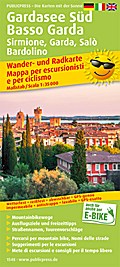 PublicPress Wander- und Radkarte Gardasee Süd, Basso Garda, Sirmione, Garda, Salò, Bardolino
