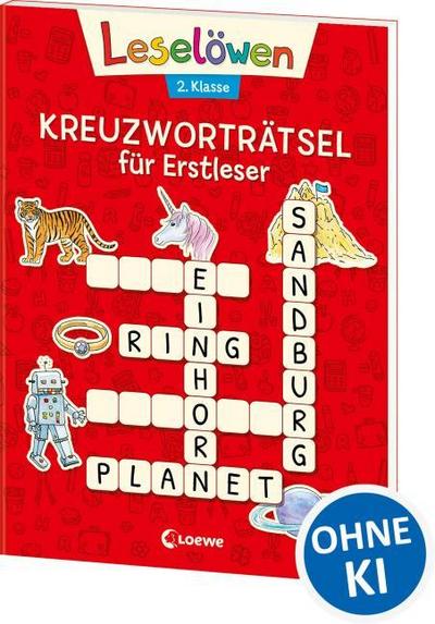 Leselöwen Kreuzworträtsel für Leseprofis - 2. Klasse: Rot