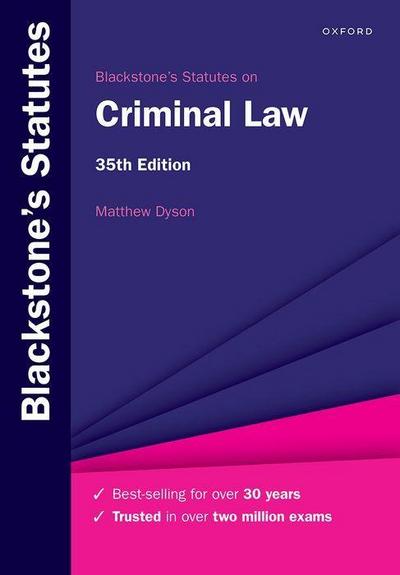 Blackstone’s Statutes on Criminal Law