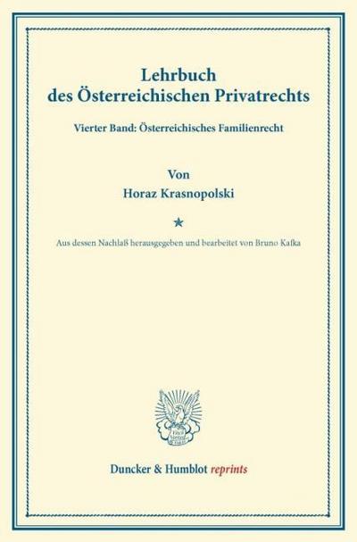 Lehrbuch des Österreichischen Privatrechts