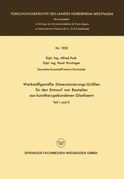 Werkstoffgemäße Dimensionierungs-Größen für den Entwurf von Bauteilen aus kunstharzgebunen Glasfasern