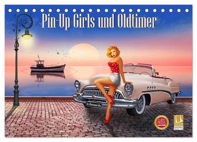 Pin-Up Girls und Oldtimer by Mausopardia (Tischkalender 2026 DIN A5 quer), CALVENDO Monatskalender