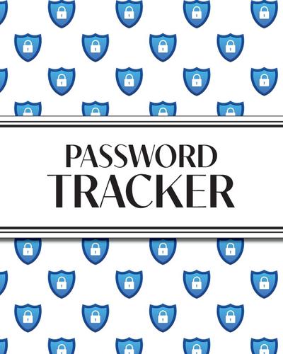 XL Large Print Password Tracker (Lock Shield Blue)
