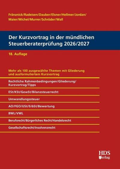 Der Kurzvortrag in der mündlichen Steuerberaterprüfung 2026/2027