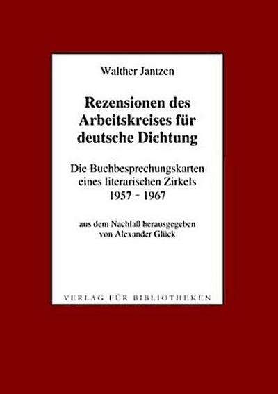 Rezensionen des Arbeitskreises für deutsche Dichtung