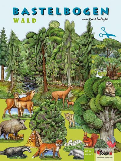 Wald basteln aus Papier Bastelbogen Bäume & Tiere Ausschneidebogen