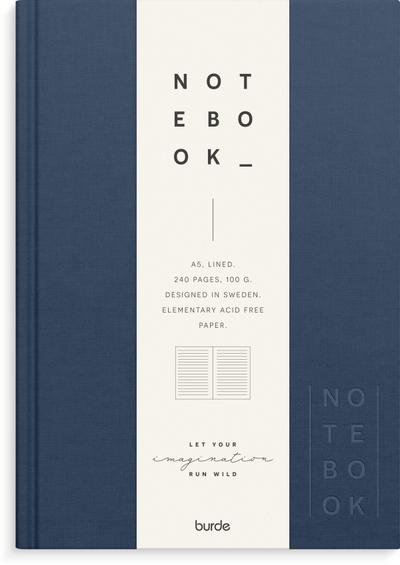 Burde Notizbuch Textil dunkelblau liniert A5