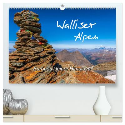 Walliser Alpen ¿ Europas »kleiner« Himalaya (hochwertiger Premium Wandkalender 2024 DIN A2 quer), Kunstdruck in Hochglanz