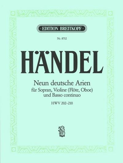 Neun Deutsche Arien HWV 202-210, Sopran, Violine (Flöte, Oboe), Basso continuo
