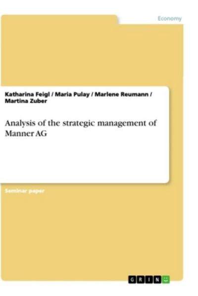 Analysis of the strategic management of Manner AG