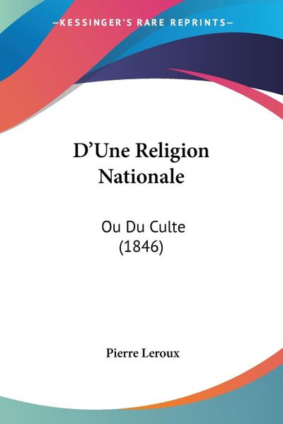 D’Une Religion Nationale